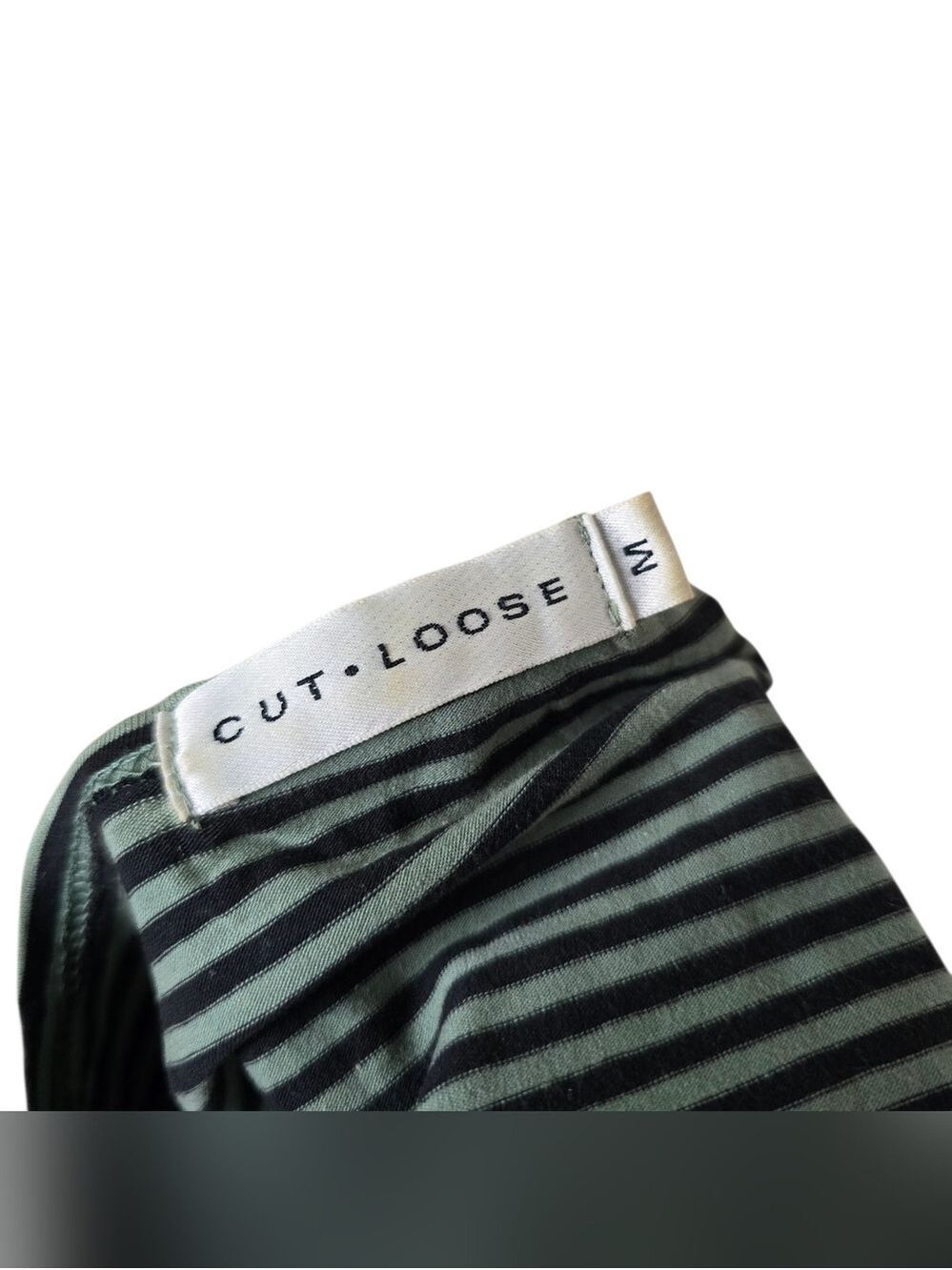 Cut Loose Shirt Striped Green Black M - Picture 5 of 5
